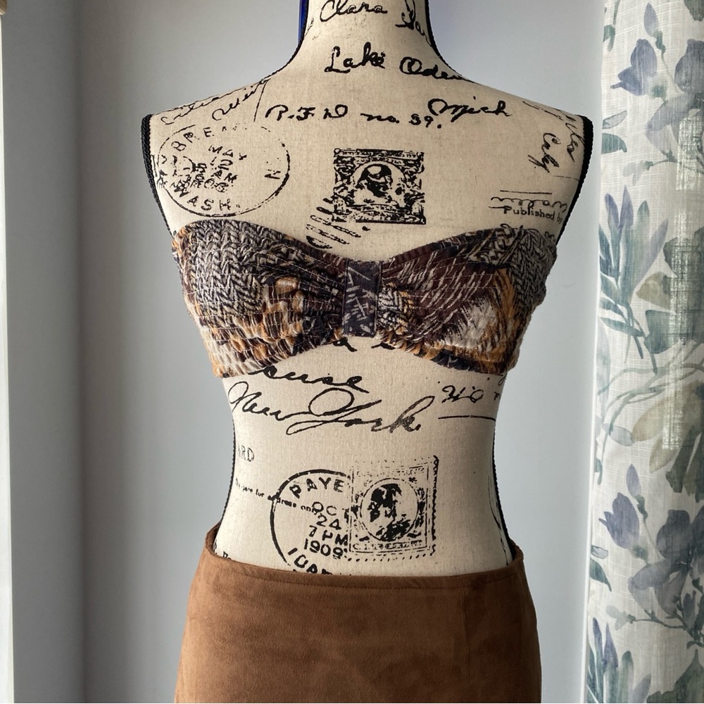 Staring at Stars Animal Print Bandeau Bralette - Brown - Small